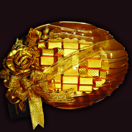 Gold crystal glass bowl