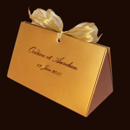 Le Chocolat XTACY Gold Wedding Favor Chocolate Pouch Personalized