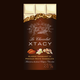 Le Chocolat XTACY Premium White Chocolate Bar French Croquant