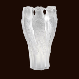 French Marching Falcons Crystal Vase